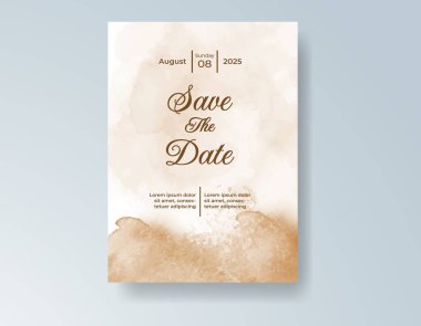 Suluboya düğün davetiyesi, davet için tasarım şablonu