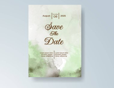 Suluboya düğün davetiyesi, davet için tasarım şablonu