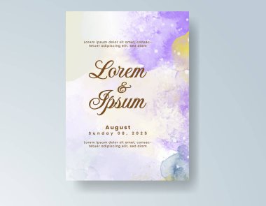 Suluboya düğün davetiyesi, davet için tasarım şablonu