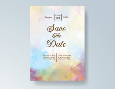 Suluboya düğün davetiyesi, davet için tasarım şablonu