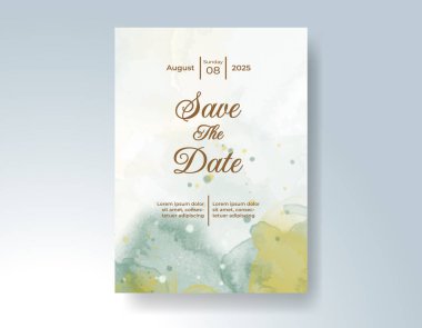 Suluboya düğün davetiyesi, davet için tasarım şablonu