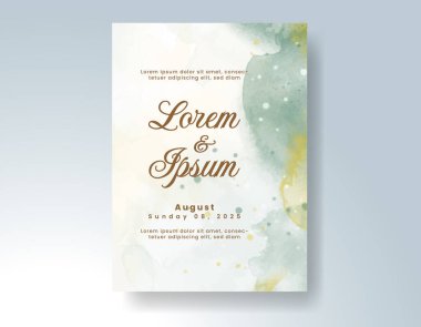 Suluboya düğün davetiyesi, davet için tasarım şablonu