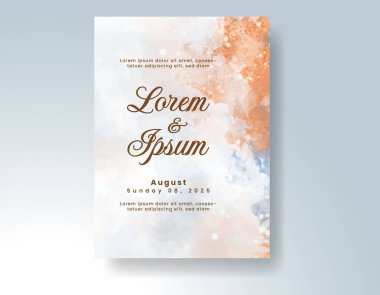 Suluboya düğün davetiyesi, davet için tasarım şablonu