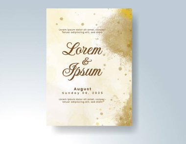 Suluboya düğün davetiyesi, davet için tasarım şablonu