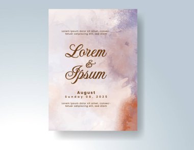 Suluboya düğün davetiyesi, davet için tasarım şablonu