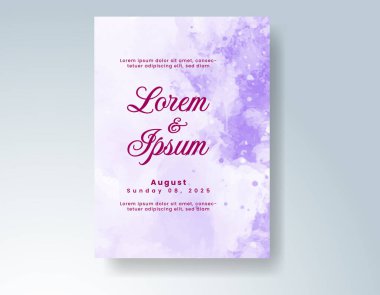 Suluboya düğün davetiyesi, davet için tasarım şablonu