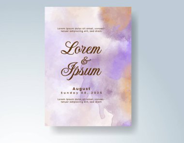 Suluboya düğün davetiyesi, davet için tasarım şablonu