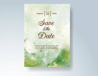 Suluboya düğün davetiyesi, davet için tasarım şablonu