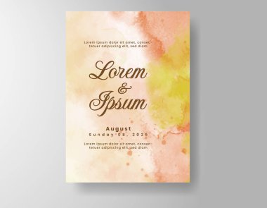 Suluboya düğün davetiyesi, davet için tasarım şablonu