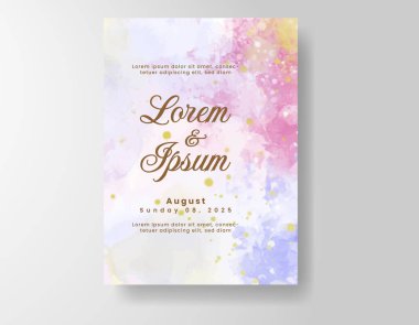 Suluboya düğün davetiyesi, davet için tasarım şablonu