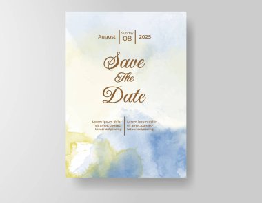 Suluboya düğün davetiyesi, davet için tasarım şablonu