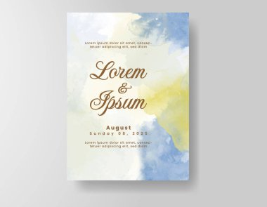 Suluboya düğün davetiyesi, davet için tasarım şablonu