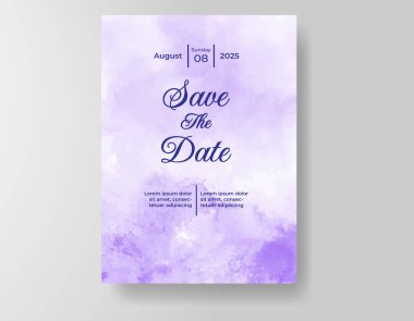 Suluboya düğün davetiyesi, davet için tasarım şablonu