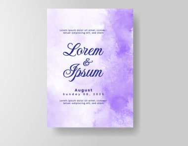 Suluboya düğün davetiyesi, davet için tasarım şablonu