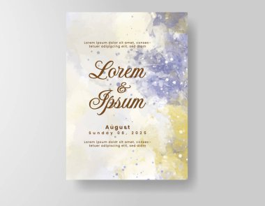 Suluboya düğün davetiyesi, davet için tasarım şablonu