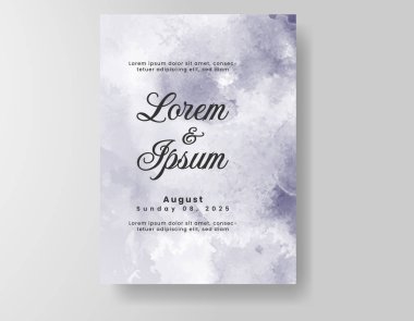 Suluboya düğün davetiyesi, davet için tasarım şablonu