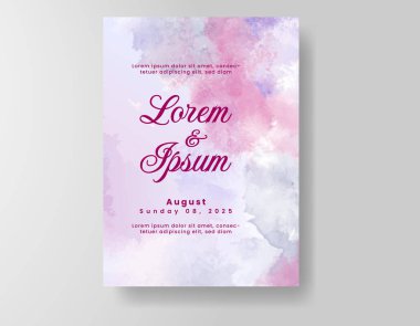 Suluboya düğün davetiyesi, davet için tasarım şablonu