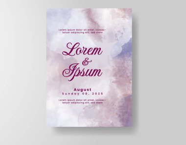 Suluboya düğün davetiyesi, davet için tasarım şablonu