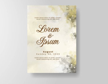 Suluboya düğün davetiyesi, davet için tasarım şablonu