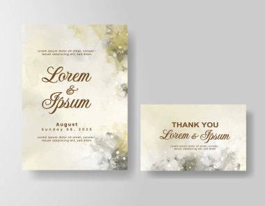 Suluboya düğün davetiyesi, davet için tasarım şablonu