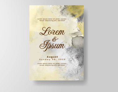 Suluboya düğün davetiyesi, davet için tasarım şablonu