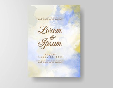 Suluboya düğün davetiyesi, davet için tasarım şablonu