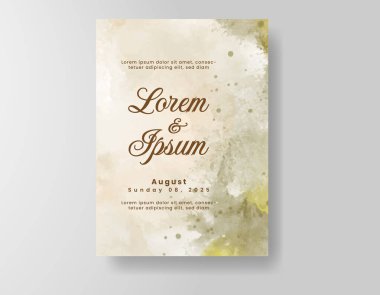 Suluboya düğün davetiyesi, davet için tasarım şablonu