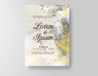 Suluboya düğün davetiyesi, davet için tasarım şablonu