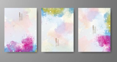 Soyut suluboya arka plan çizimleri. Kapak için tasarım, tarih, kartpostal, afiş, logo.