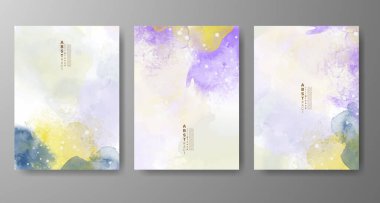 Soyut suluboya arka plan çizimleri. Kapak için tasarım, tarih, kartpostal, afiş, logo.