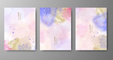 Soyut suluboya arka plan çizimleri. Kapak için tasarım, tarih, kartpostal, afiş, logo.