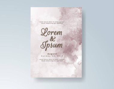 Soyut suluboya arkaplan içeren düğün davetiyesi