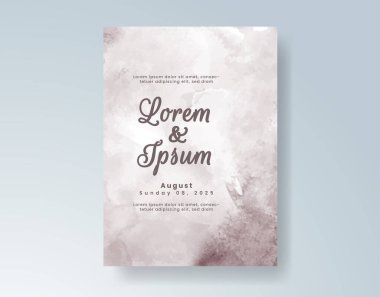 Soyut suluboya arkaplan içeren düğün davetiyesi