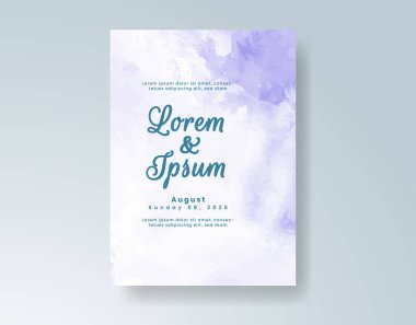 Soyut suluboya arkaplan içeren düğün davetiyesi