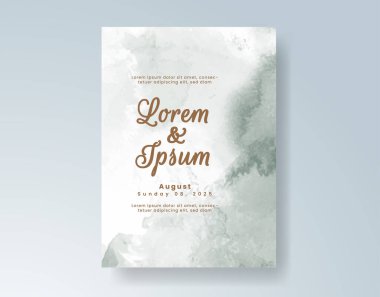 Soyut suluboya arkaplan içeren düğün davetiyesi