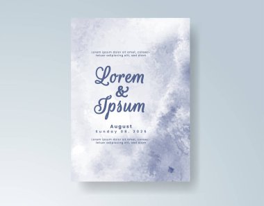 Soyut suluboya arkaplan içeren düğün davetiyesi