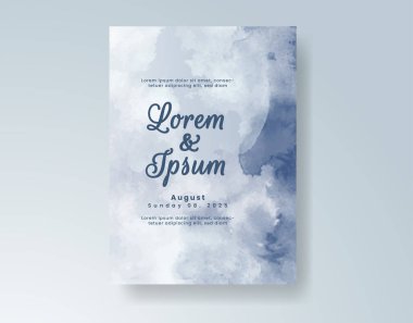 Soyut suluboya arkaplan içeren düğün davetiyesi