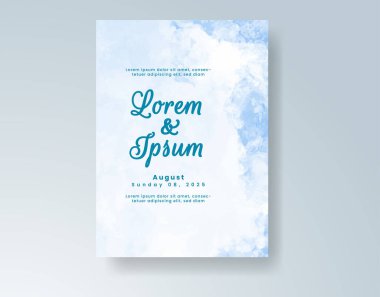 Soyut suluboya arkaplan içeren düğün davetiyesi