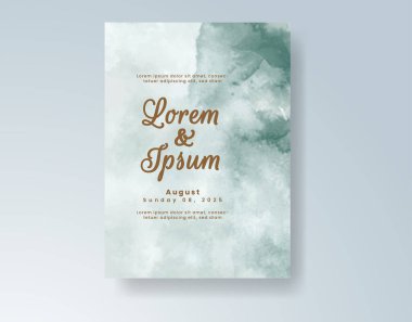 Soyut suluboya arkaplan içeren düğün davetiyesi
