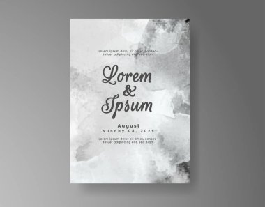 Soyut suluboya arkaplan içeren düğün davetiyesi