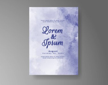 Soyut suluboya arkaplan içeren düğün davetiyesi