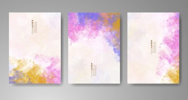 Suluboya geçmişi olan kartlar. Kapak için tasarım, tarih, kartpostal, afiş, logo.