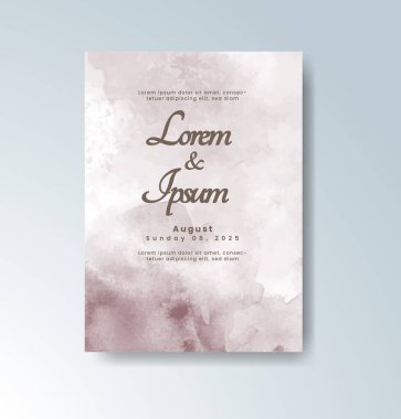 Soyut suluboya arkaplan içeren düğün davetiyesi