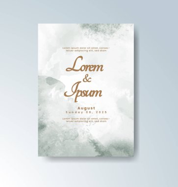 Soyut suluboya arkaplan içeren düğün davetiyesi