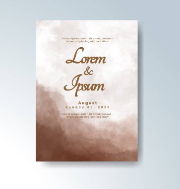 Soyut suluboya arkaplan içeren düğün davetiyesi