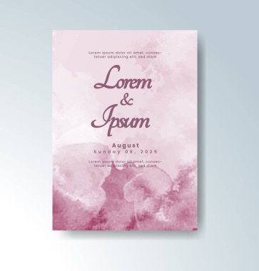 Soyut suluboya arkaplan içeren düğün davetiyesi