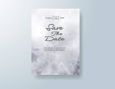 Soyut sıçramalı suluboya düğün davetiyesi