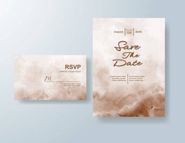 Soyut sıçramalı suluboya düğün davetiyesi