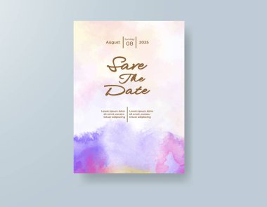 Soyut sıçramalı suluboya düğün davetiyesi