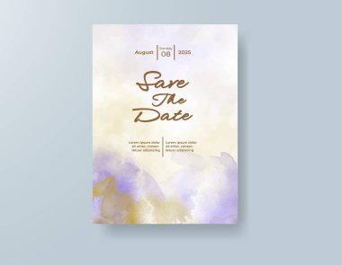 Soyut sıçramalı suluboya düğün davetiyesi